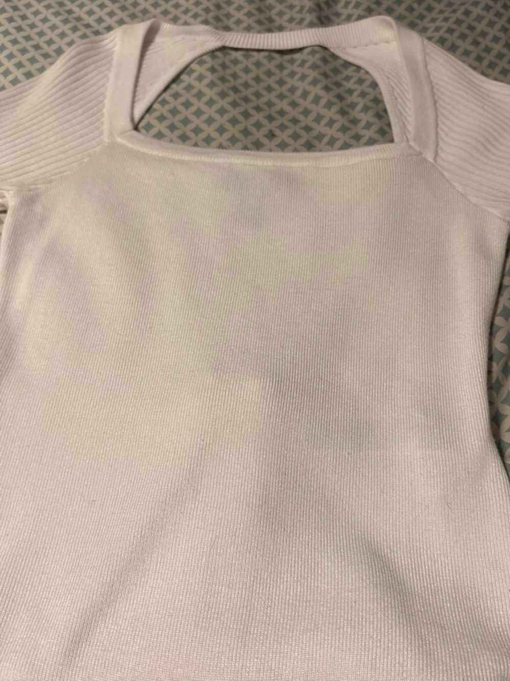 Forever 21 White Ribbed Square Neck Bodysuit - Picture 4 of 4